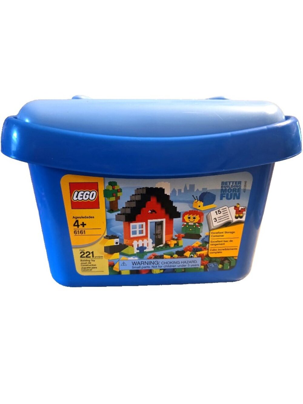 EMPTY Lego Tub Hard Plastic Blue Storage Bin Container with Lid Vintage 80s